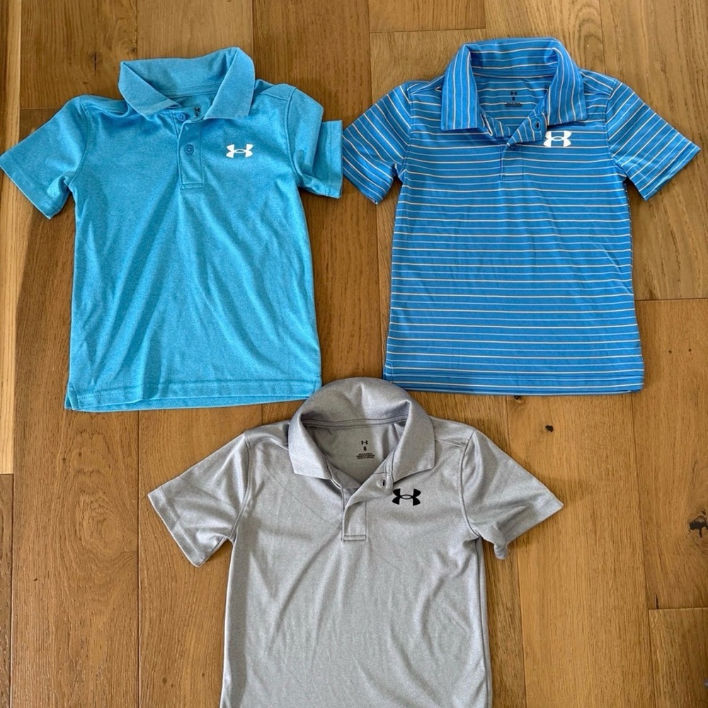 Under Armour Kids Polo Pack - Aqua, Sky Stripe & Gray